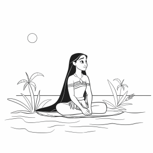 Pocahontas and the new horizon - Pocahontas on the horizon coloring page