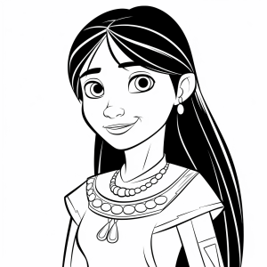 Pocahontas - Pocahontas Indian princess coloring page