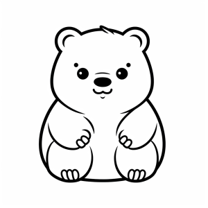 Polar bear - Cute polar bear to color in