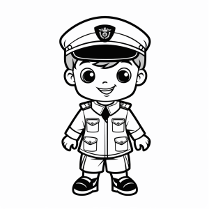 Police badge - Discover the police uniform as a coloring hero