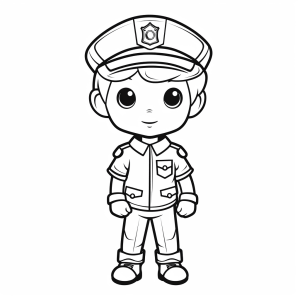 Police badge - Police uniform coloring page for kids