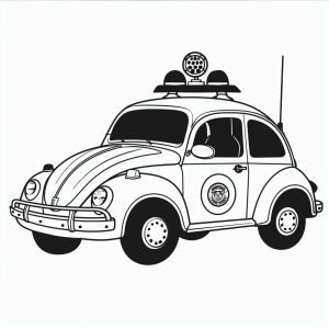 Police car in pursuit - Police car in chase coloring page