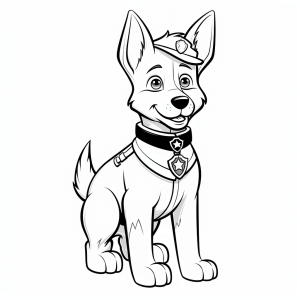 Police dog - Coloring picture of the brave police dog for children