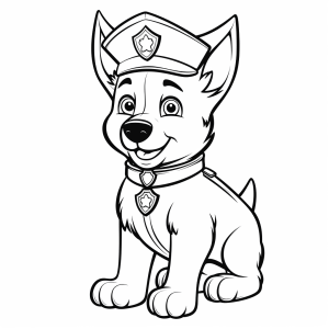 Police dog - Police dog coloring page for kids