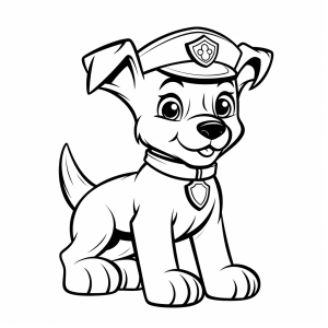 Police dog - Brave police dog coloring picture