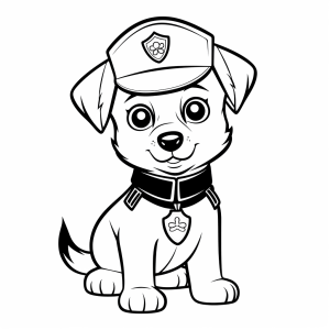 Police dog - Brave police puppy coloring picture