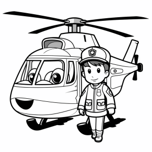 Police helicopter - Police helicopter coloring page