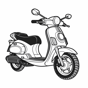 Police motorcycle - Police scooter coloring picture for kids