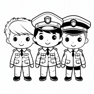 Police siren - Police heroes coloring page for kids