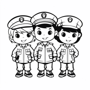 Police siren - Police adventure coloring page for children