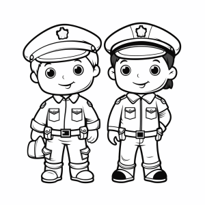 Police siren - Police adventure coloring picture