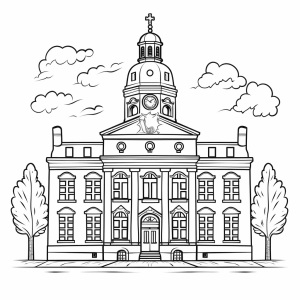 Police station - Police station coloring picture for kids