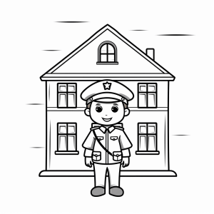 Police station - Police station coloring page