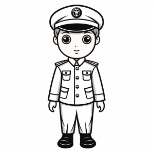 Police uniform - Police uniform coloring page for kids