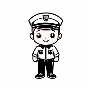 Police uniform - Police uniform coloring drawing for children