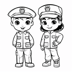 Police uniform - Police uniform coloring picture for kids