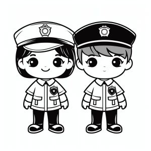 Police uniform - Creative police uniform coloring pictures for kids