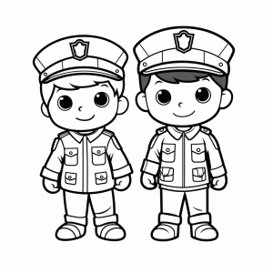 Police uniform - Police uniform to color in