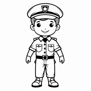 Policeman - Police uniform coloring page - children's hero in uniform