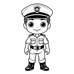 Policeman - Police uniform coloring picture for kids