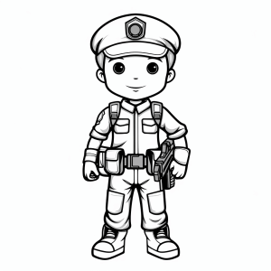 Policeman - Police officer coloring picture for kids