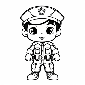 Policewoman - Police heroine coloring page