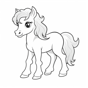 Pony - Unicorn pony coloring picture