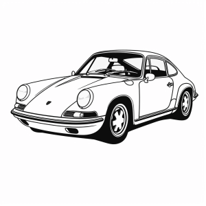 Porsche - Classic sports car coloring picture