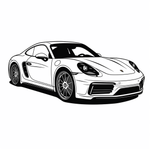 Porsche - Sports car coloring motif for children