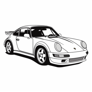 Porsche - Fast-paced sports car icon coloring picture