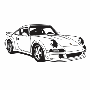 Porsche - Porsche sports car coloring page for kids