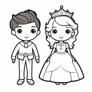 Prince - Fairytale prince and princess coloring page