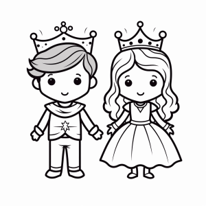 Prince - Coloring picture royal children - prince and princess