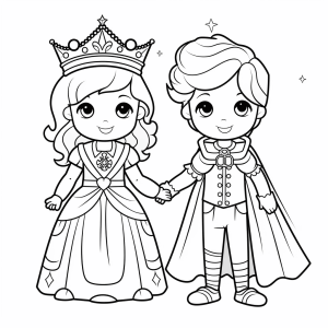 Prince - Coloring picture of prince and princess