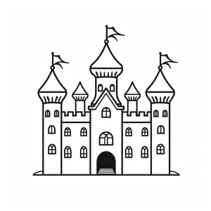 Princess castle - Fairytale princess castle to color in