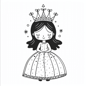 Princess coloring page - Adorable princess drawing to color in