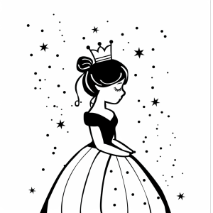 Princess coloring page - Dreamlike princess coloring page