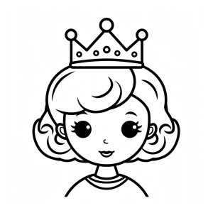 Princess crown - Colorable princess with crown