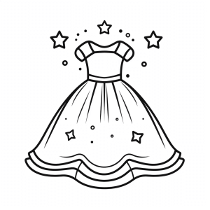 Princess dress - Fairytale princess dress to color in