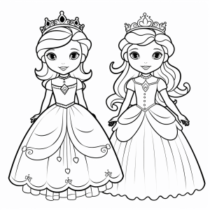 Princess dress - Princess dresses to color in