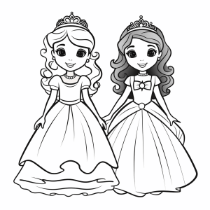 Princess dress - Enchanting princess dresses coloring page