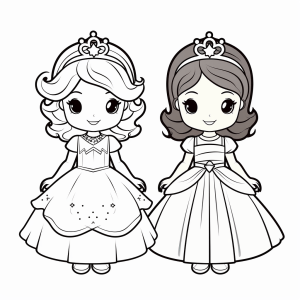 Princess dress - Enchanting princess dresses coloring page