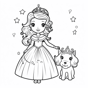 Princess on a unicorn - Magical princess and unicorn coloring experience