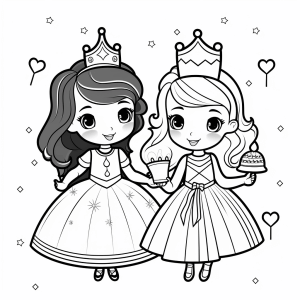 Princess party - Royal princess party coloring page