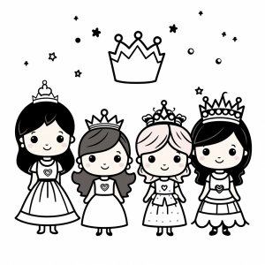 Princess party - Princess party coloring picture