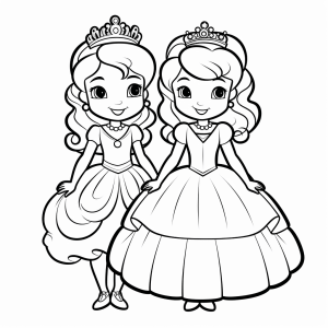 Princess shoes - Fairytale princess shoes coloring page