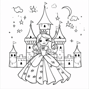 Princesses and castles - Princess castle coloring dream