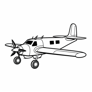 Propeller plane - Propeller airplane coloring page