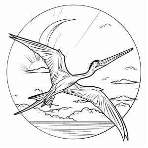 Pteranodon - Flying Pteranodon coloring page