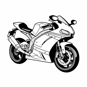 Racing motorcycle - Racing motorcycle coloring picture: Full throttle on paper!